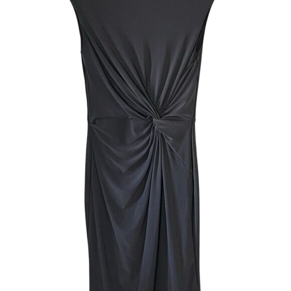 Ralph Lauren Women's Size 6 Gray Twist-Front Elegant Midi Dress Office Church - Picture 1 of 6